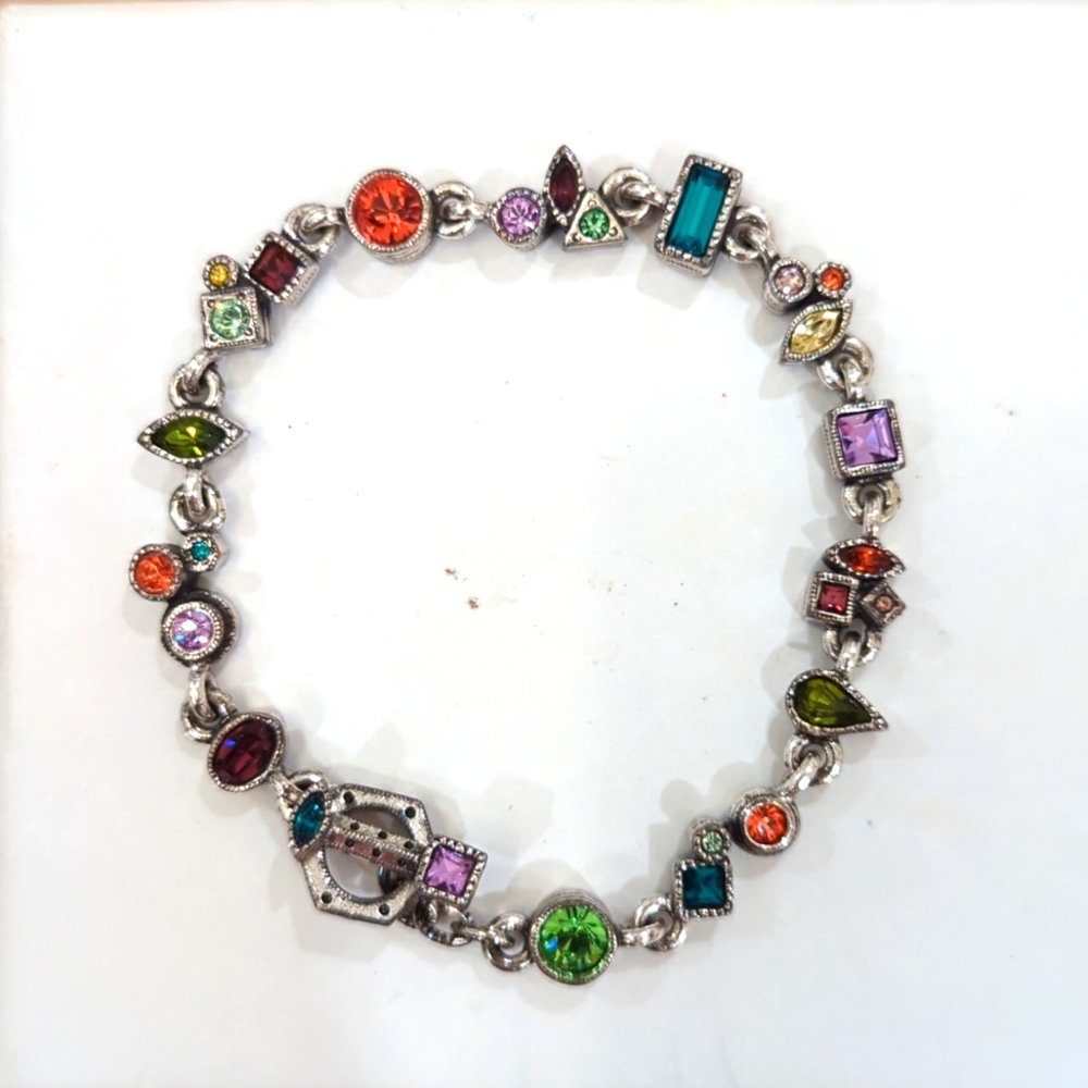 Macy's Multicolored Gem and Sterling Silver Bracelet